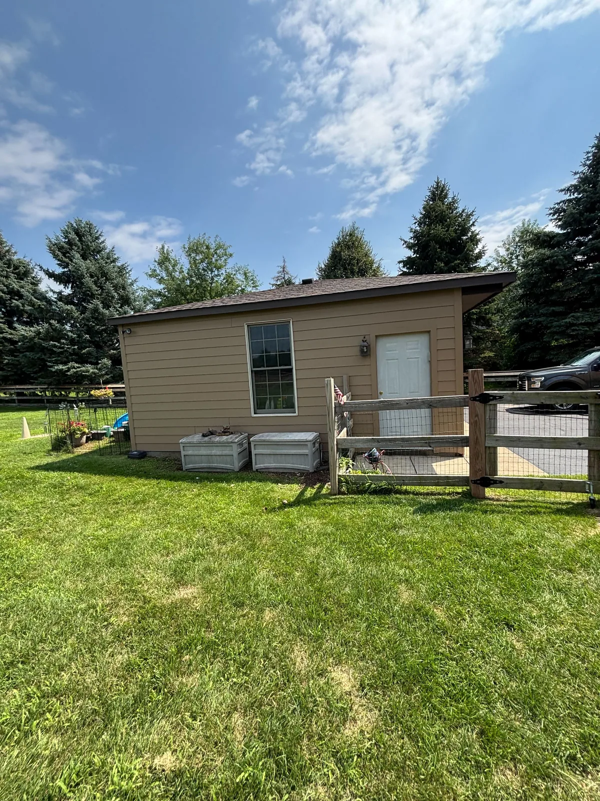 Repainted ranch home exterior