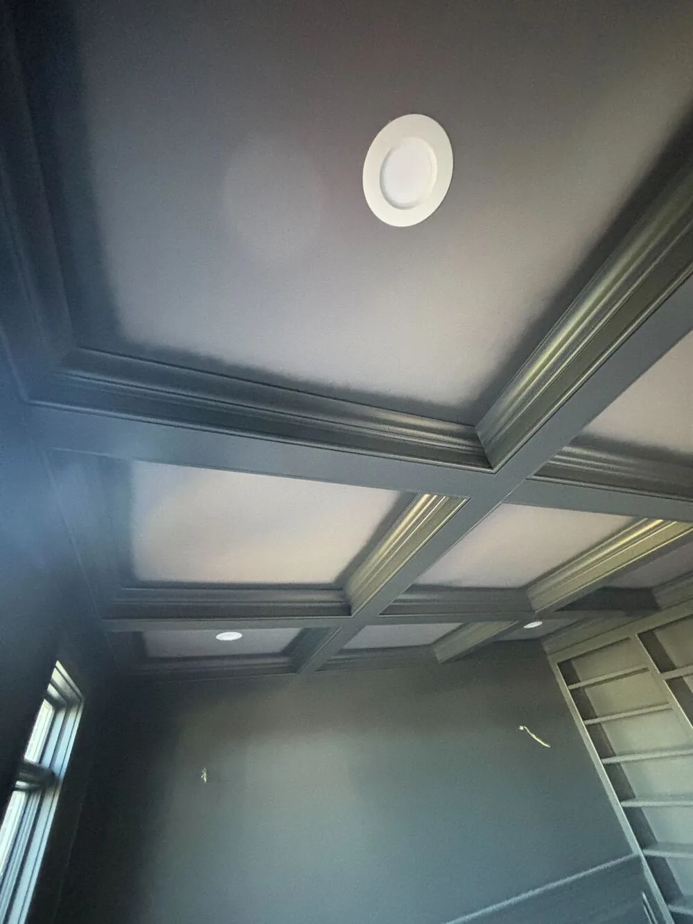 Coffered ceiling painted navy
