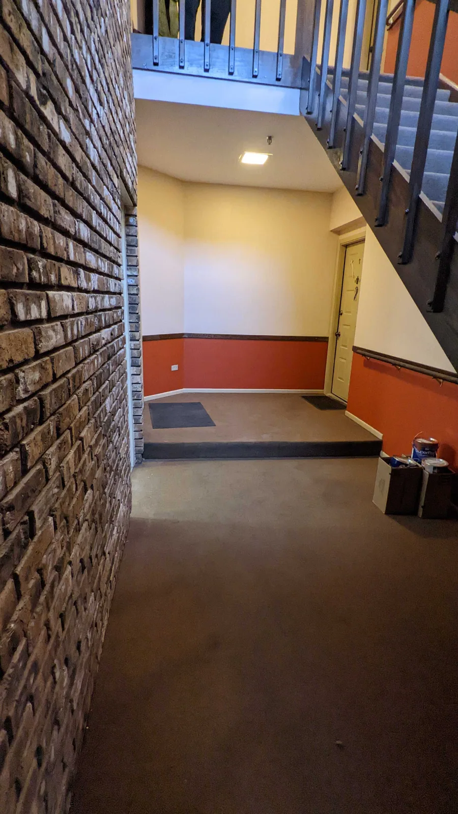 Hallway repainted after wallpaper removal