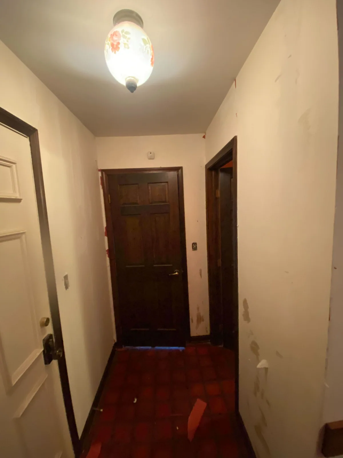 Hallway repainted after wallpaper removal