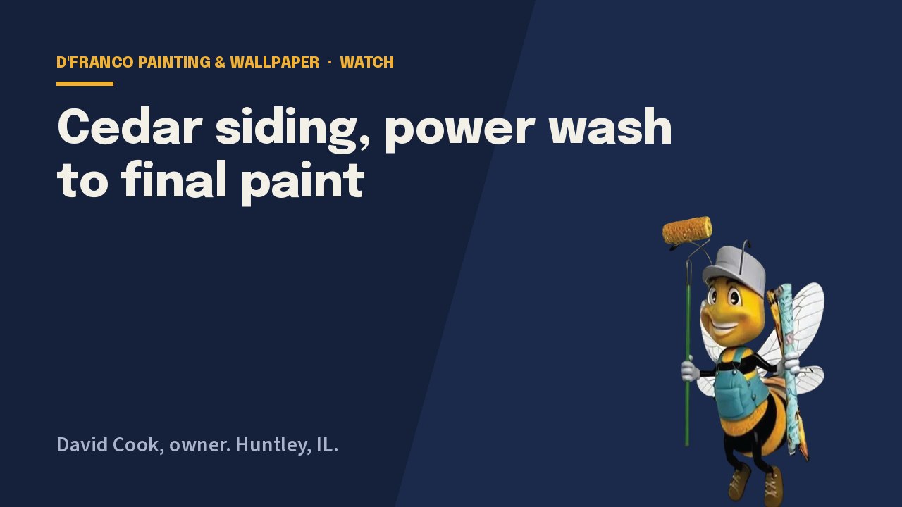 Cedar siding, power wash to final paint video poster